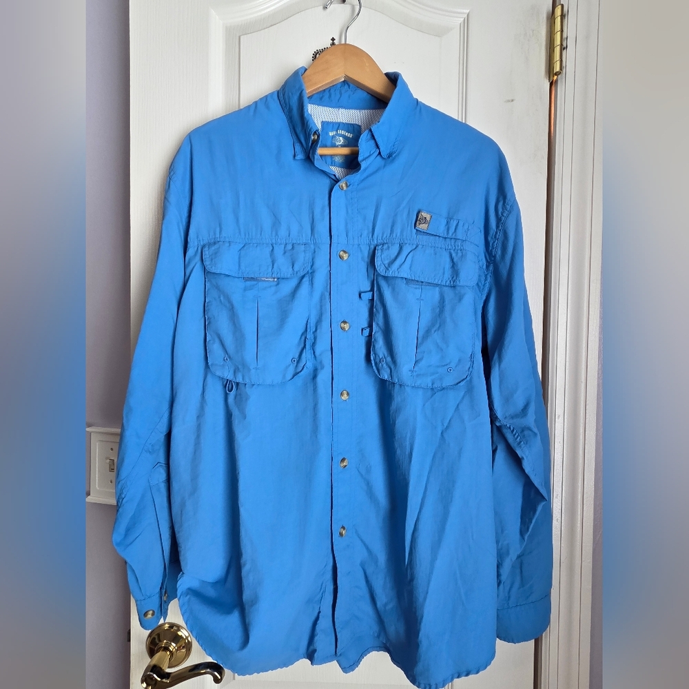 Reel Legends Men's Sky Blue Long Sleeve Shirt